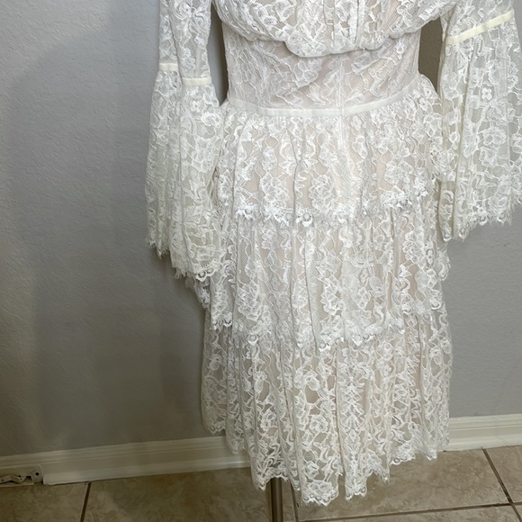 Tadashi Shoji Jacquin off shoulder lace dress size 10 - Picture 8 of 10